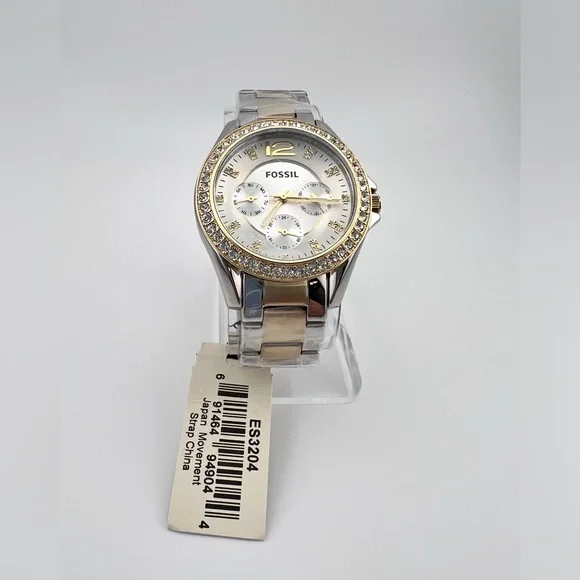 Fossil Riley ES3204 Women's Stainless Steel Analog Dial Quartz Wrist Watch  UC418